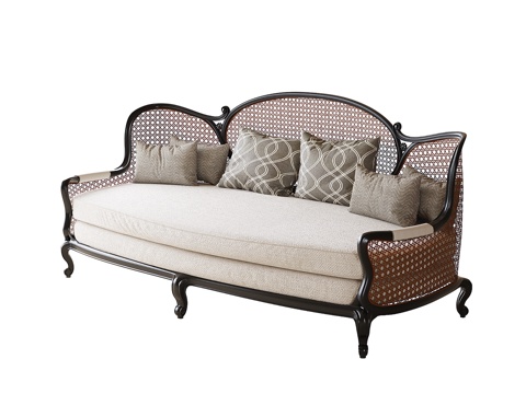 现代户外沙发 藤编沙发su模型