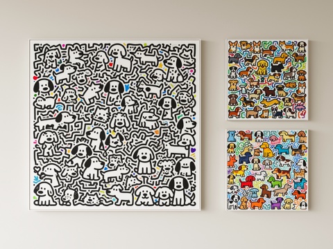 小狗简笔涂鸦画su模型