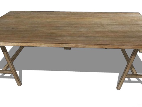 实木桌子 实木餐桌 家用桌子 桌子 现代桌子su模型