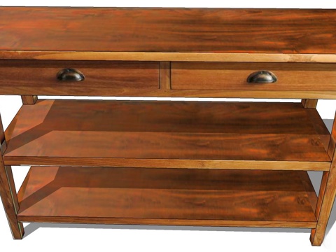 实木桌子 实木吧桌 家用桌子 桌子 新中式桌子su模型