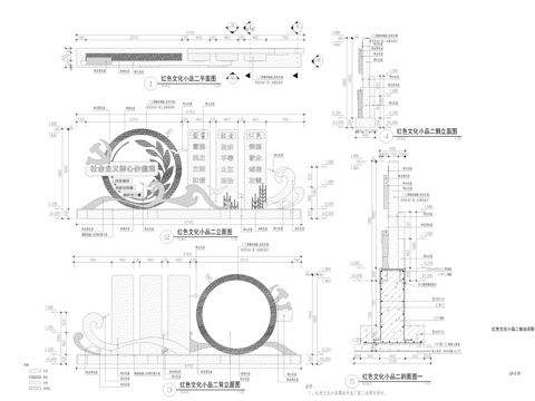 宣传栏详图cad施工图