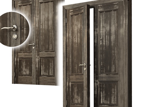  双开门复古经典款3d模型 