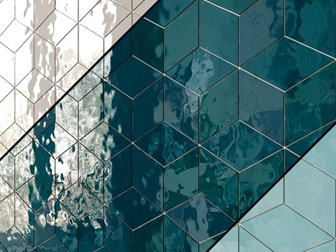  索伦托菱形陶瓷墙砖（Azzurro 7色系）3d模型 