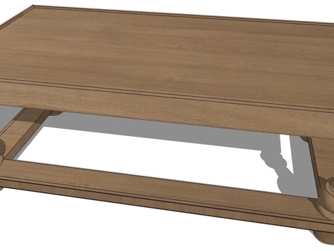 茶几 方几 实木茶几su模型