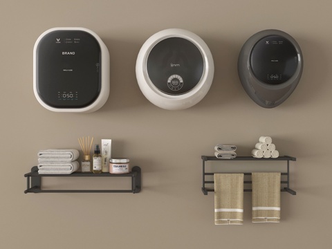 现代洗衣机 壁挂式洗衣机 卫浴小件su模型