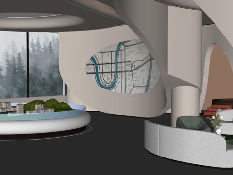 现代售楼处内部su模型