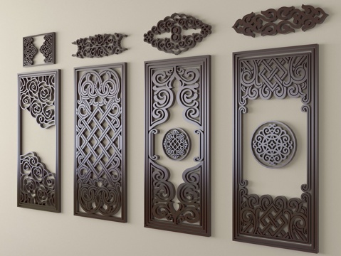 中式雕花 仿古雕花 浮雕雕花su模型