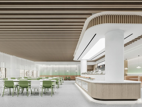 现代自助餐厅 现代自助餐厅 员工su模型