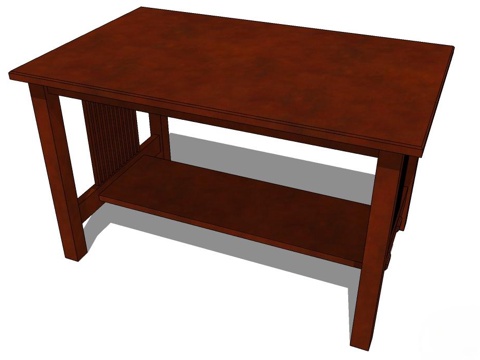 实木桌子 实木餐桌 家用桌子 桌子 新中式桌子su模型