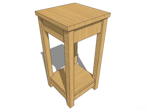 边几 角几 实木边几su模型