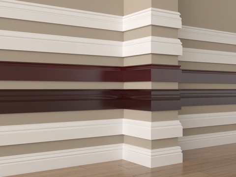 现代简约踢脚线 地脚线 石膏线su模型