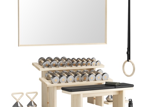  健科哑铃套装3d模型 