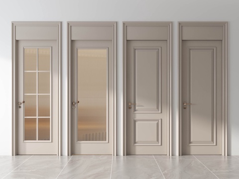 法式单开门 法式玻璃门 法式厨卫门 法式卫生间门 中古风单开su模型