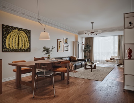  中古风客餐厅门厅3d模型 