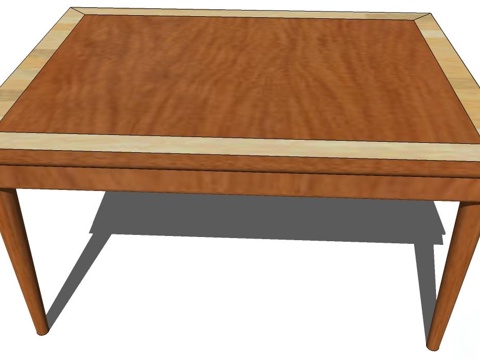 实木桌子 实木餐桌 家用桌子 桌子 新中式桌子su模型