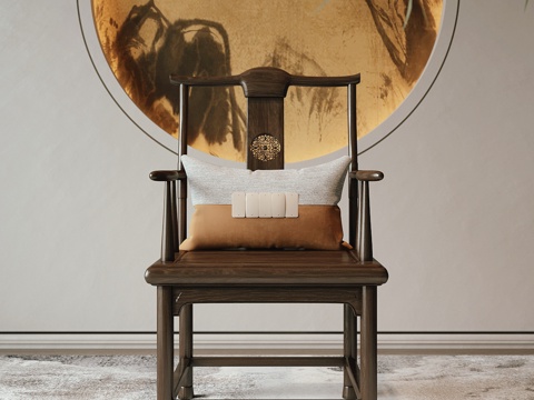 新中式单椅太师椅su模型