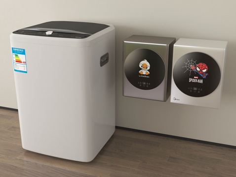  现代洗衣机 立式洗衣机 壁挂洗衣机 小洗衣机3d模型 