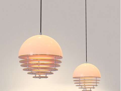 中古风吊灯 包豪斯吊灯 法式奶油风吊灯  餐厅吊灯 卧室吊灯su模型