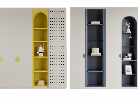 现代儿童衣柜su模型