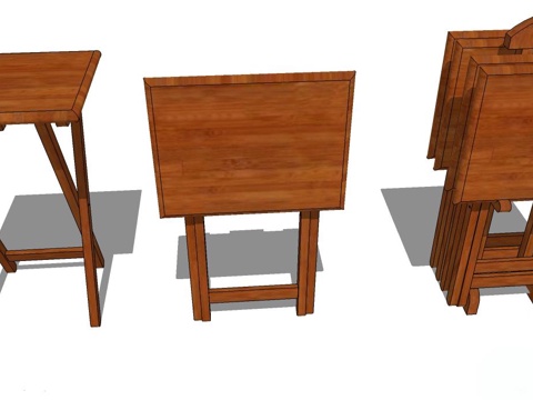 实木桌子 实木餐桌 家用桌子 折叠餐桌 新中式桌子 折叠桌su模型