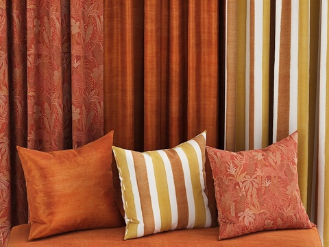  橙色系面料套装3d模型 