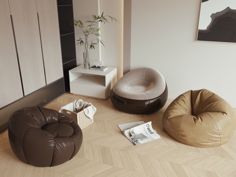 现代懒人沙发su模型