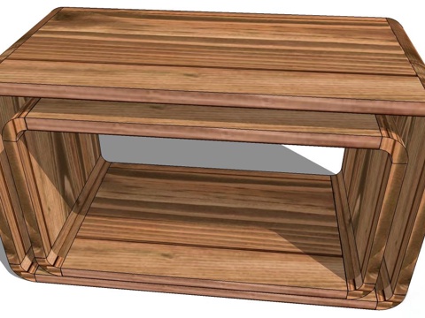 造型茶桌 茶桌 实木茶桌su模型