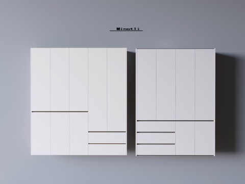 现代简约实木衣柜 衣柜收纳柜储物柜su模型