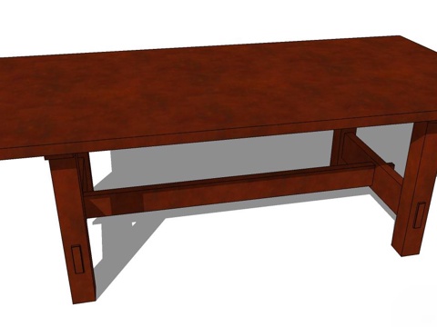 实木桌子 实木餐桌 家用桌子 桌子 新中式桌子su模型