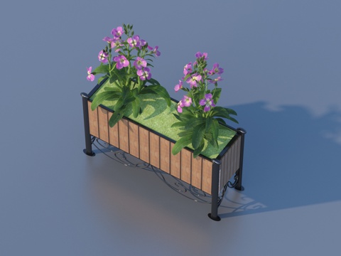 花箱 花池 景观小品3d模型 