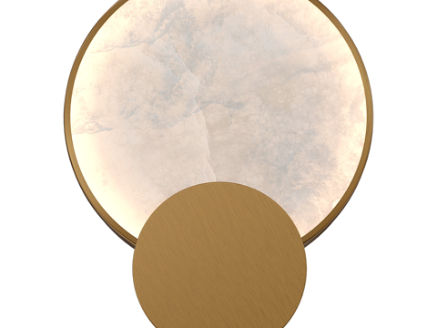  现代简约轻奢壁灯 壁灯 简约壁灯  圆形壁灯 灯3d模型 