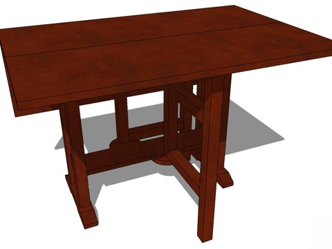 实木桌子 实木餐桌 家用桌子 桌子 新中式桌子su模型