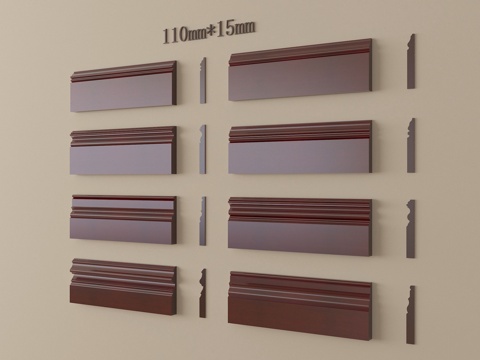 现代简约踢脚线 地脚线su模型