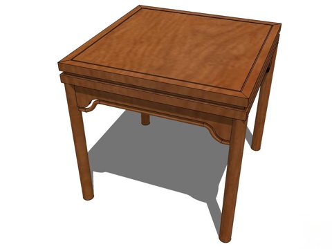 实木桌子 实木餐桌 家用桌子 桌子 新中式桌子su模型