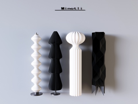 意式落地灯装饰灯su模型