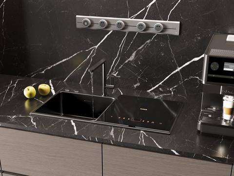 现代水槽龙头su模型