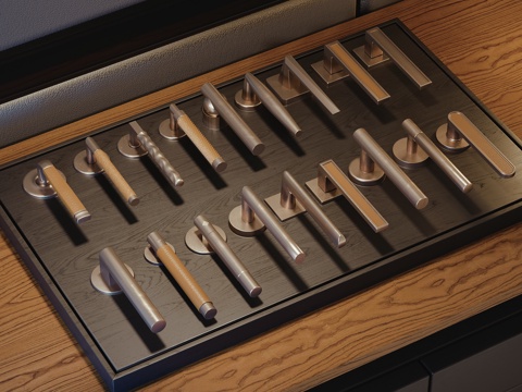 现代拉手门把手su模型