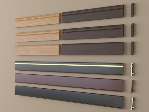 现代简约踢脚线 地脚线su模型