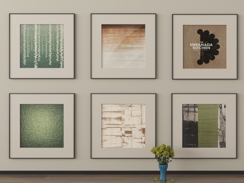  现代装饰画 挂画 抽象画3d模型 