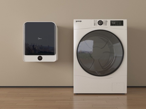  现代洗衣机 壁挂式洗衣机3d模型 