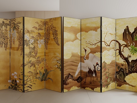  新中式屏风3d模型 