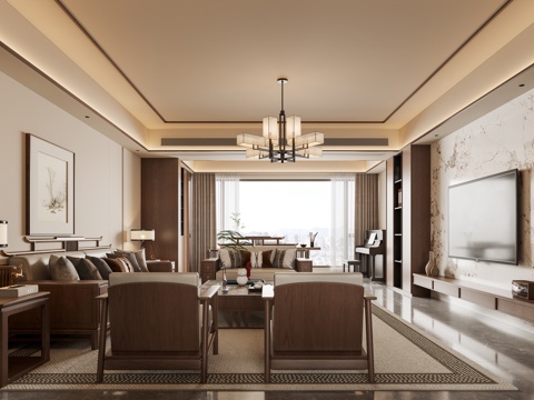  宋式客厅3d模型 