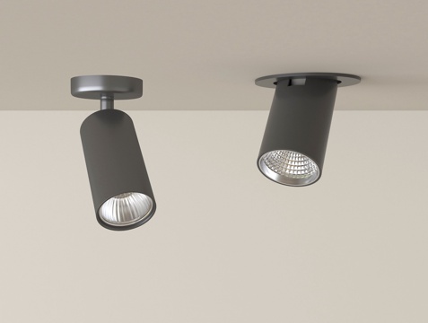 现代射灯 明装射灯 转向式su模型