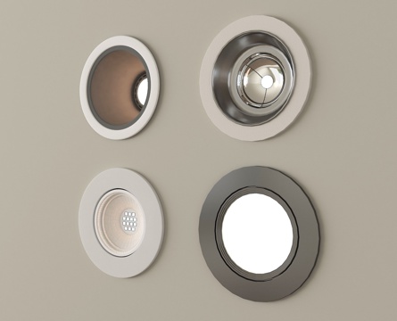 现代筒灯 嵌入式筒灯射灯 牛角灯su模型