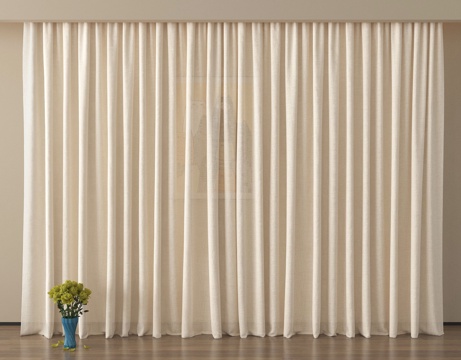 现代窗帘 纱帘 褶帘su模型