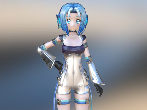 二次元可爱女生 兔子女孩 可爱动漫人物 动漫少女su模型