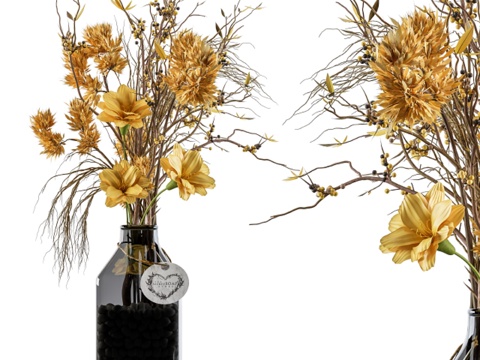  黄色花束套装3d模型 