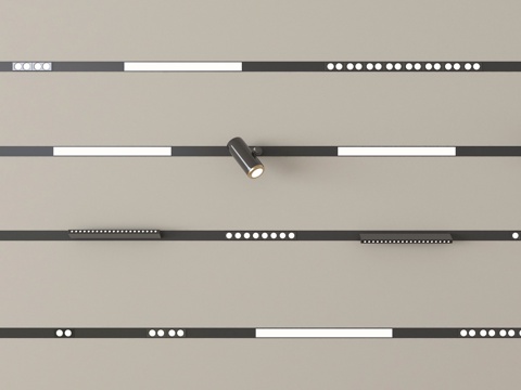 现代筒灯射灯 轨道式射灯 线性射灯su模型