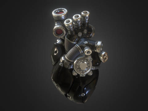  科技感心脏 机械心脏 医疗器械 电子心脏3d模型 