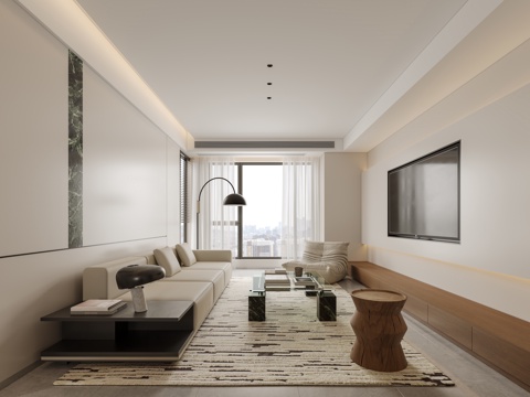  现代客厅3d模型 